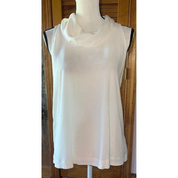 FREE PEOPLE Womens Ivory Cowl Neck Sleeveless Casual Top L - Picture 3 of 15